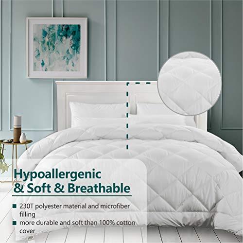 Cozynight All Season White Comforter -Down Alternative Comforter Duvet Insert With Corner Tabs-Soft & Hypoallergenic & lightweight & Breathable Microfiber Comforter King 10692 inches