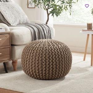 Cotton Hand Knitted Pouf Ottoman | Wayfair