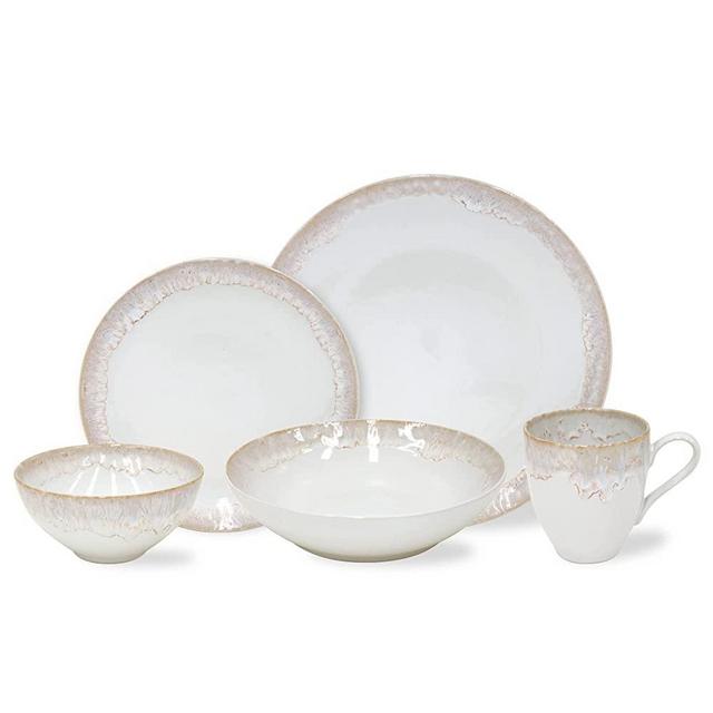 Casafina, Taormina collection, Stoneware Dinnerware Set, 5 Piece Place Setting, Service for 1, white