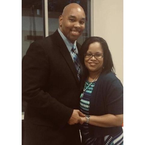 Hank and Nicole at a wedding reception.