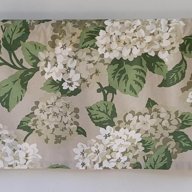 Magnolia Home Summerwind Taupe Valance: Floral Cotton Window Treatment