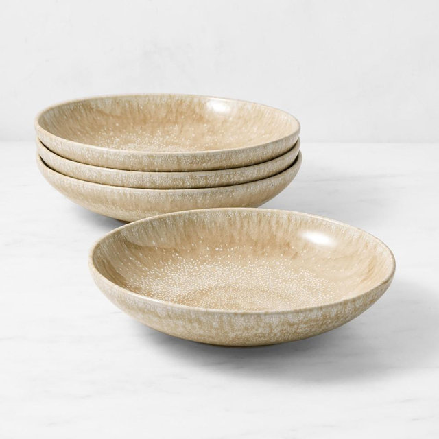 Cyprus Reactive Glaze Pasta Bowls, Set of 8, Sand