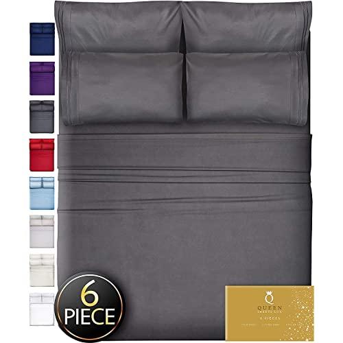 6 Piece Deep Pocket Full Size Sheets Full Sheets - Full Bed Sheets Full Sheet Set Full Size Bed Sheets Full Size Bedding Sets Full Size Sheet Sets Full Bed Sheet Set Full Size Fitted Sheet Gray