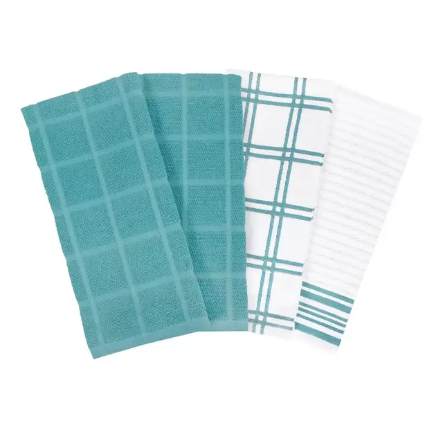 Our Table™ Everyday Assorted Kitchen Towels in Teal (Set of 4)