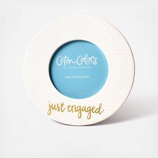 Just Engaged Round Frame