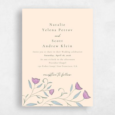 Buttercream, Purple Wedding Invitation - Sinfonia Classic