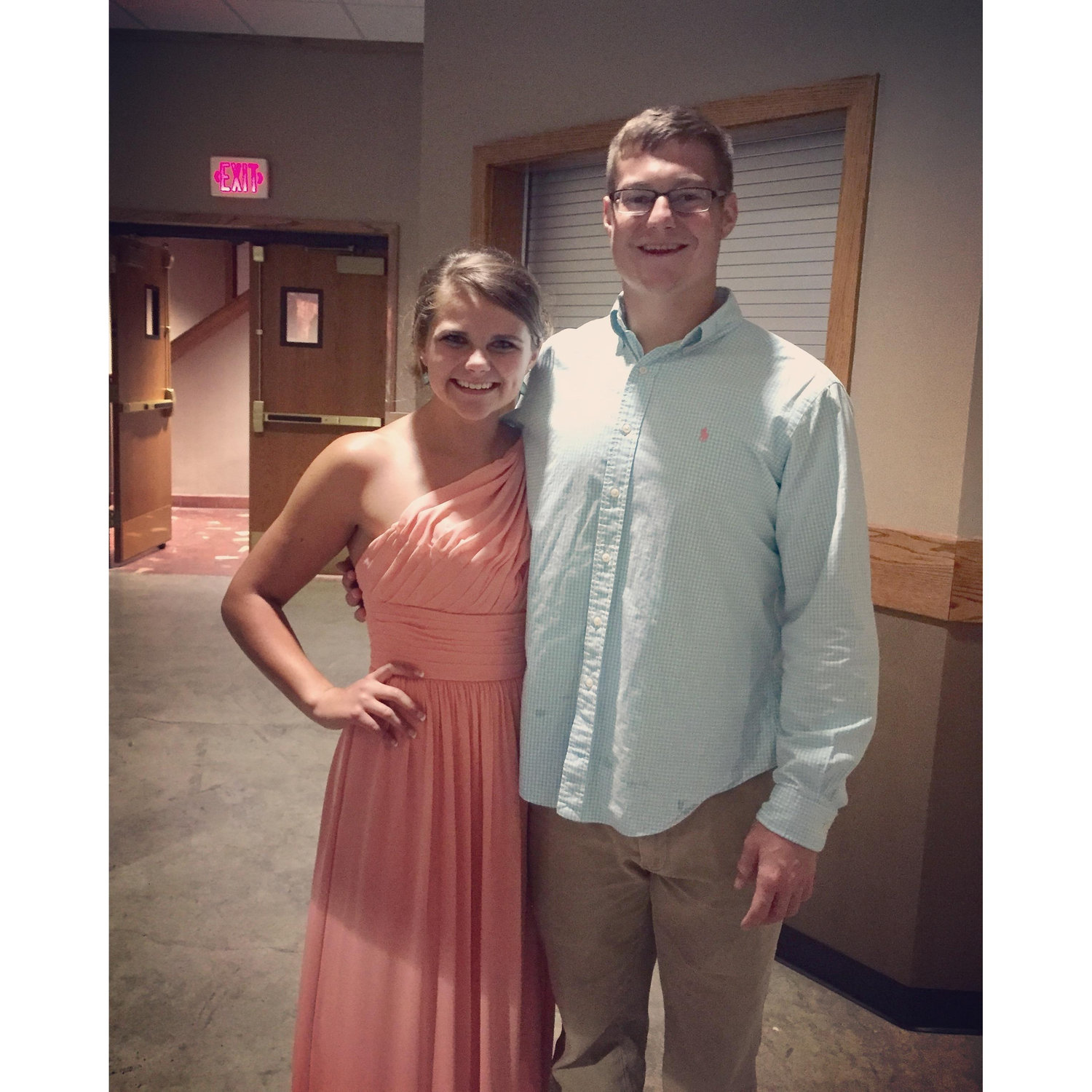 Our very first picture together taken on the night that Trevor asked me to be his girlfriend.