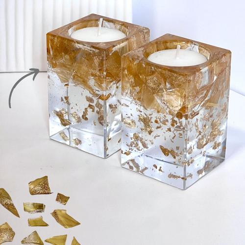 Shabbat Candlesticks (with Wedding Glass Chards from under the Chuppah)