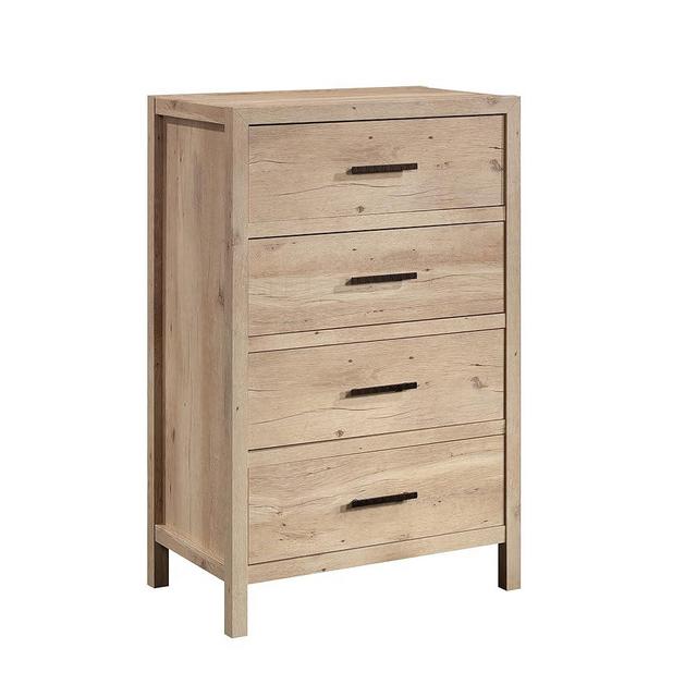 Sauder Pacific View 4-Drawer Bedroom Chest, L: 28.78" x W: 17.48" x H: 44.21", Prime Oak Finish