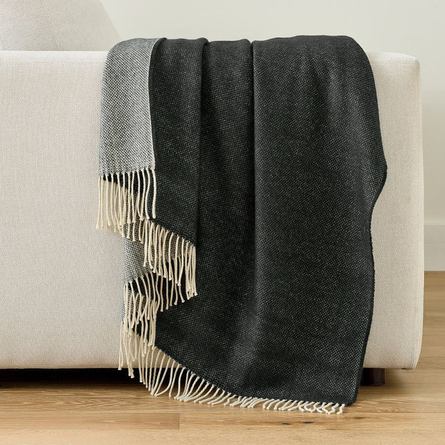 Misto Wool Double Face Throw, Black, 50" x 60"