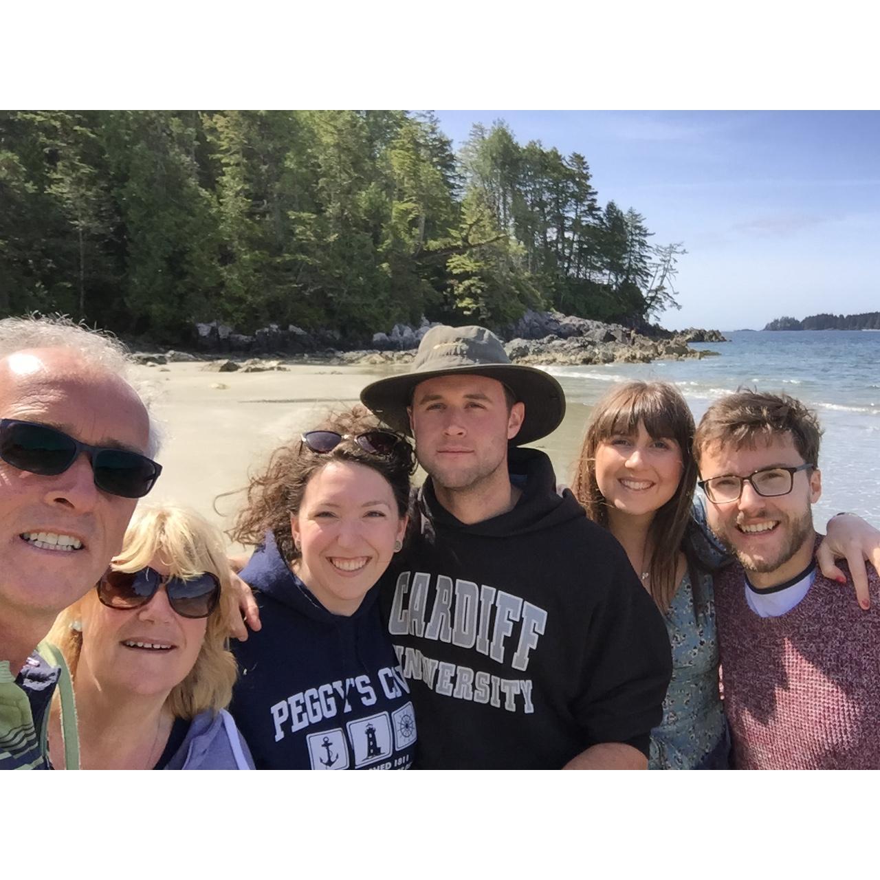 With the Palmers in Tofino.