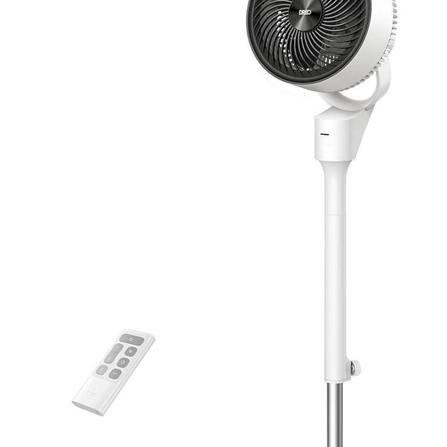 DREO Fan for Bedroom, 80° Oscillating Standing Fan, 25dB Quiet, 80ft Pedestal Fans for Home Office, 90° Manual Vertical, 3 Speeds, Remote, 34-41" Adjustable Height, Air Circulator
