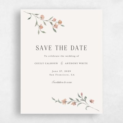 Beige Wedding Save the Date - Bianca Portrait