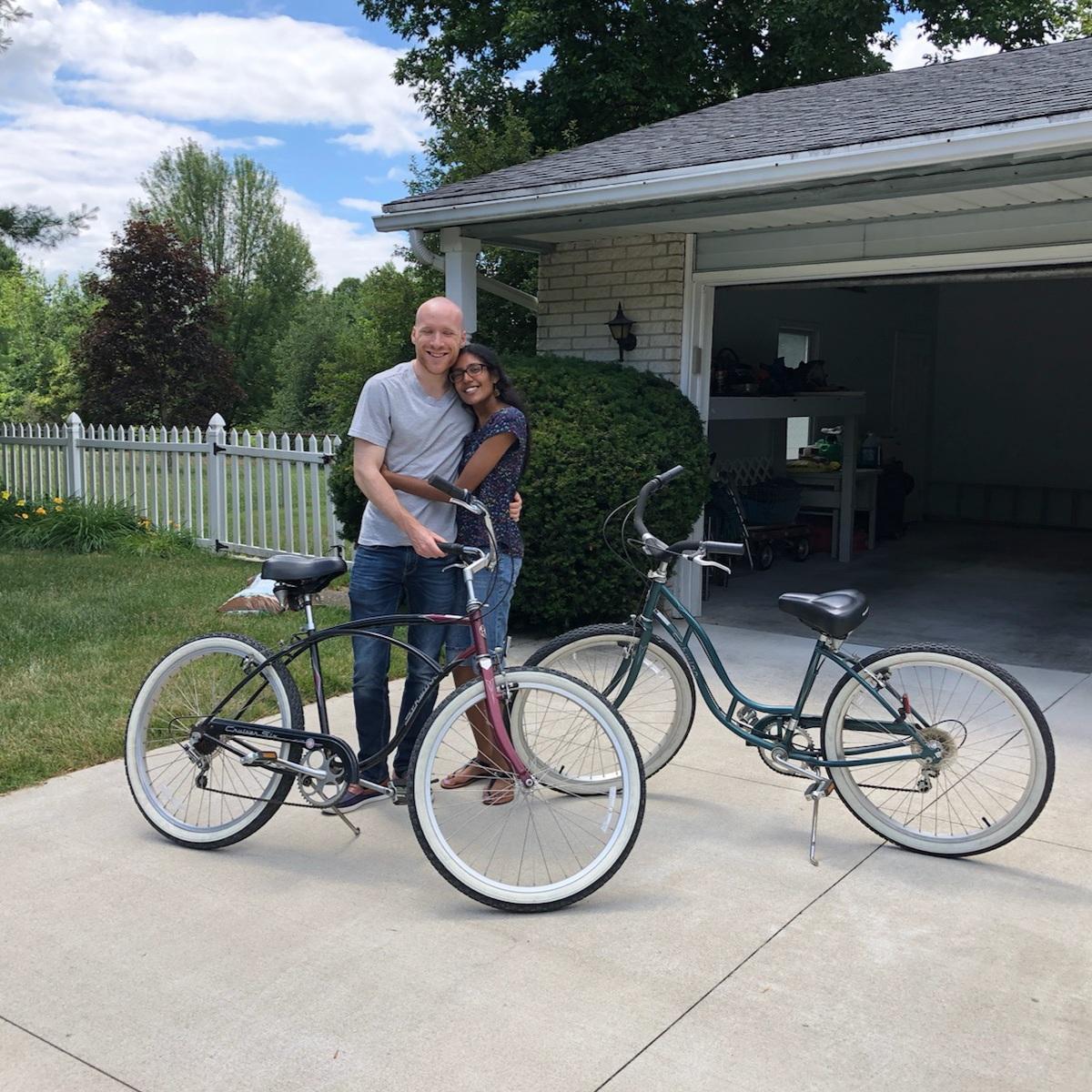 We took Grandma and Grandpa Ruhala's bikes out for a spin in their neighborhood in Flint, Michigan
