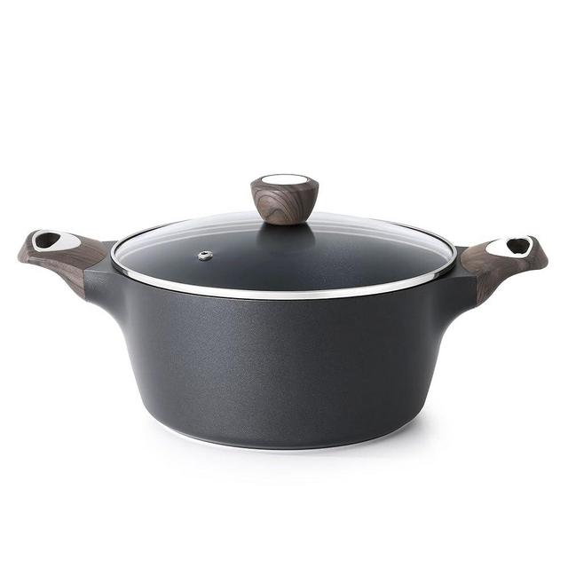 SENSARTE Nonstick Stock Pot with Lid, 2.6/4.5/6.6 QT Soup Pot Casserole Pot, Healthy Pasta Pot, Large Deep Cooking Pot, Big Sauce Pot Stew Pot, Induction Compatible, PFOA PFOS APEO Free, Black