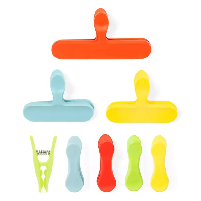 Simply Essential™ Rainbow Assorted Bag Clips (Set of 8)