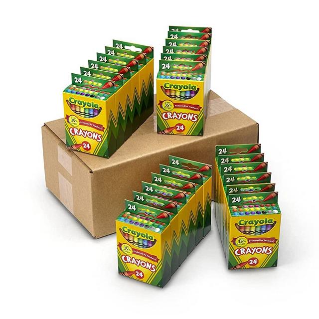Crayola Crayons Bulk, Classroom Supplies for Teachers, 24 Crayon Packs with 24 Assorted Colors