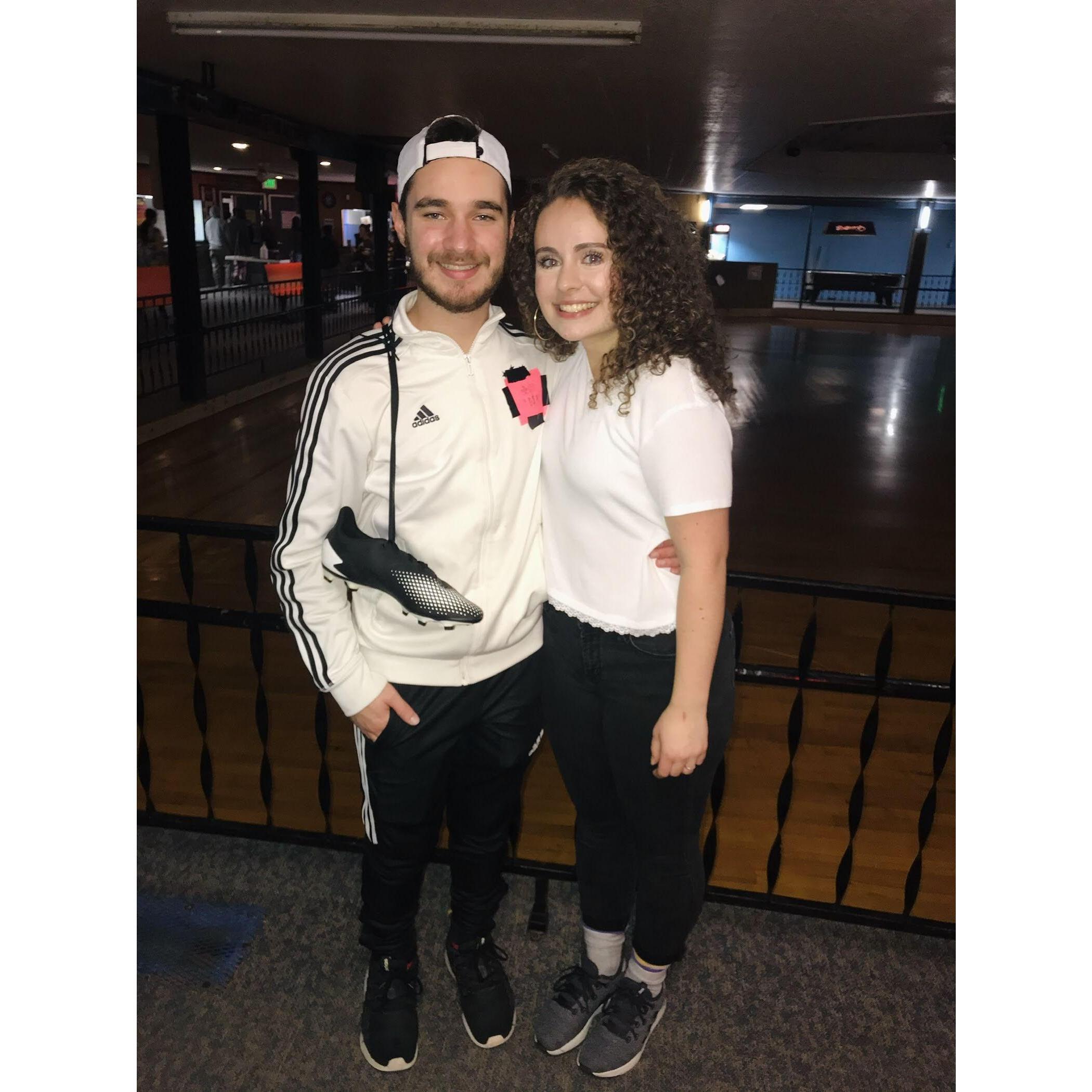 Our first pick-a-date (Taylor tradition) together! This was a few months before we officially started dating. We went roller skating as Shakira and Gerard Pique!