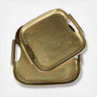 Vana Tray with Round Handle, Set of 2