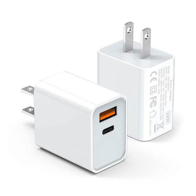 iPhone 13 12 Fast Charger, 2-Pack 20W USB C Wall Charger, Dual Port PD Power Delivery Fast Charge Block Plug for iPhone 13/12/11 /Pro Max, XS/XR/X, iPad Pro, AirPods Pro, Samsung Galaxy and More