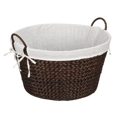 Household Essentials - Banana Leaf Laundry Basket - Dark Brown