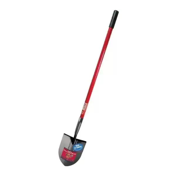 12-Gauge Round Point Shovel with Fiberglass Long Handle