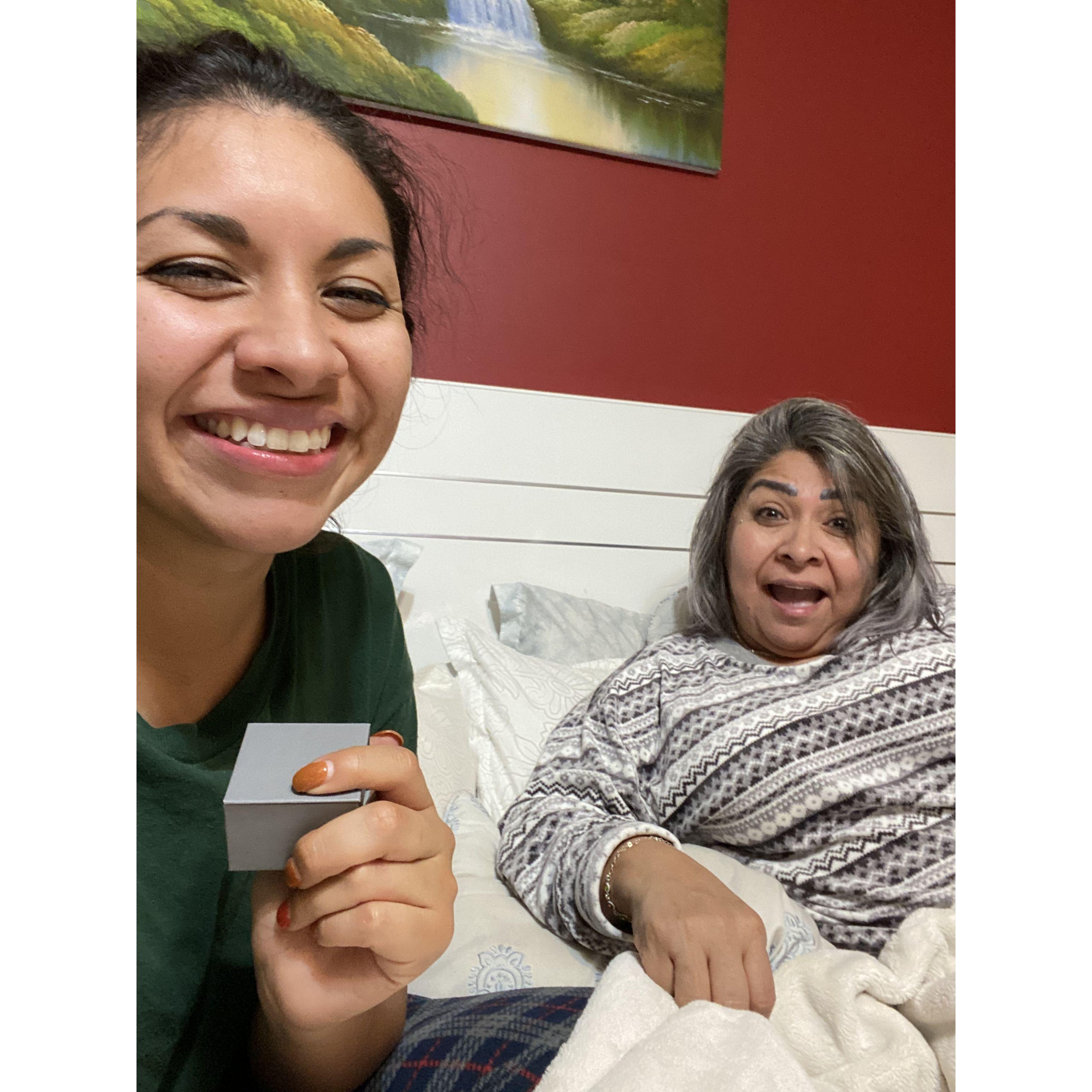 Showing mom the ring 💍