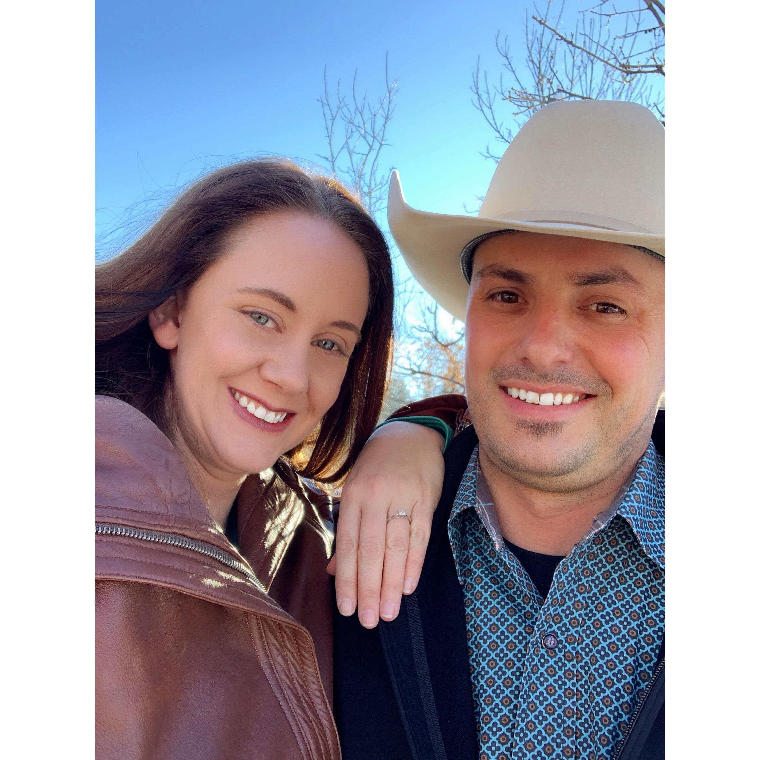 The first picture as an engaged couple
