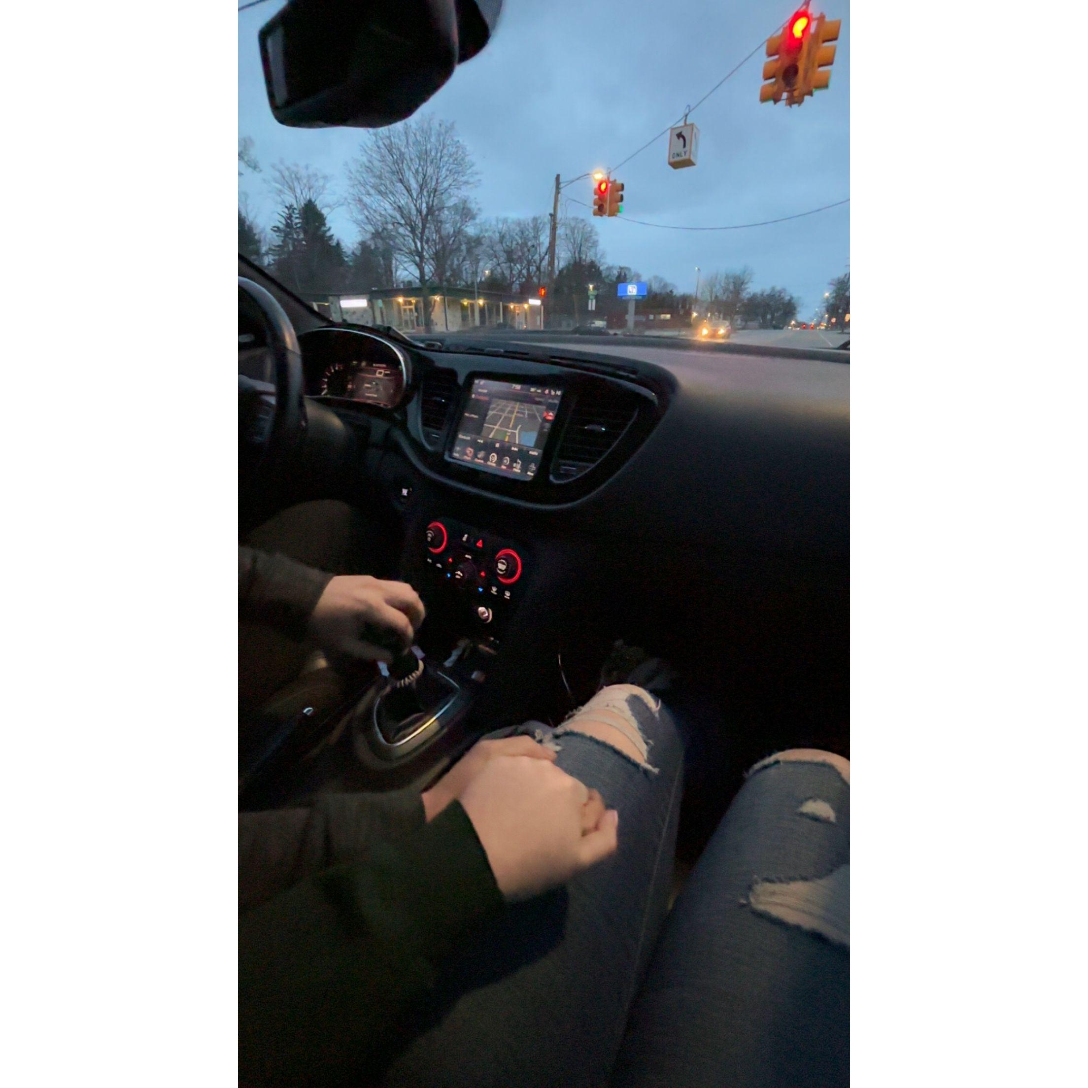 being a skilled man by shifting with his other hand