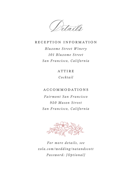 Elaina | Deep Blush | Zola Wedding Enclosure Cards