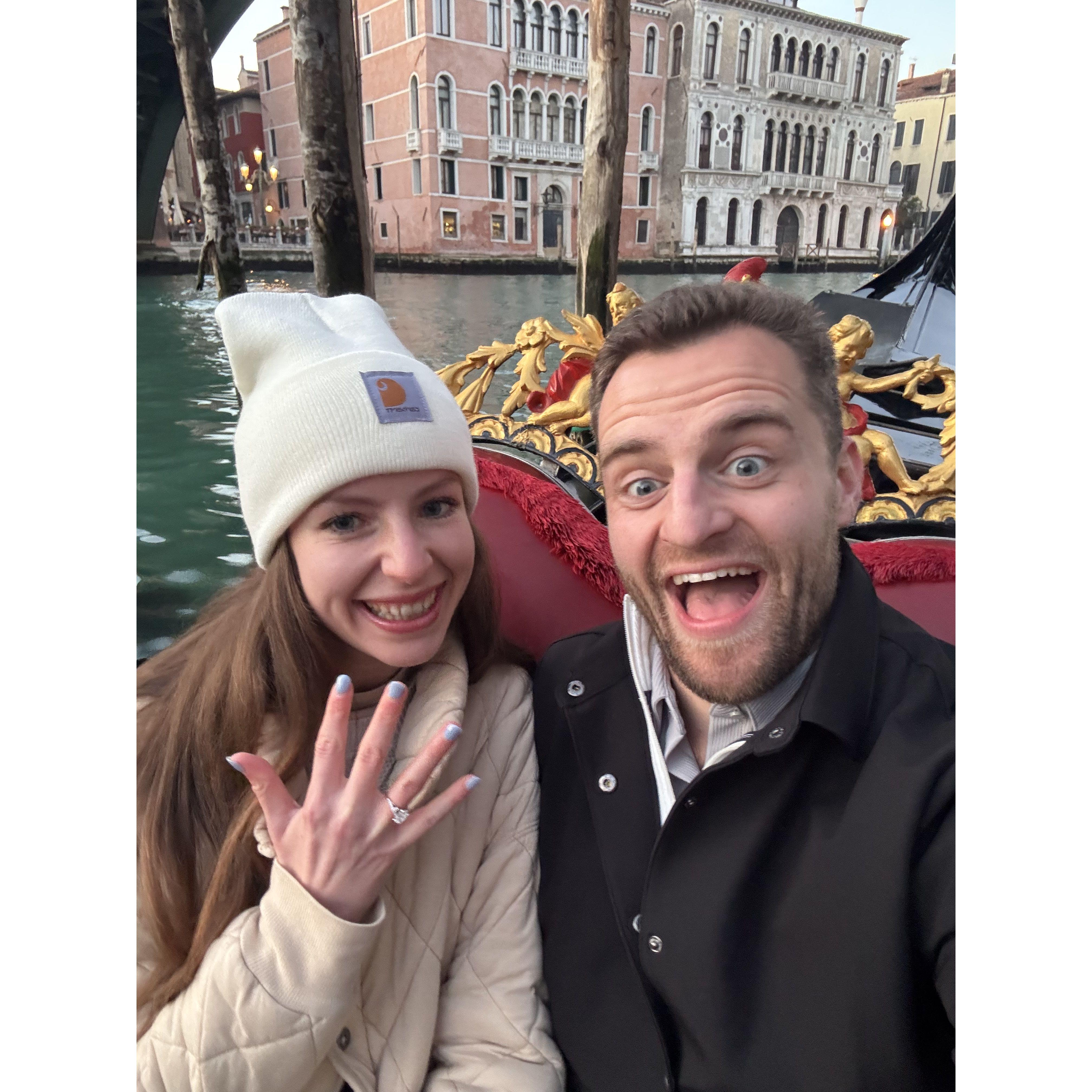 Gondola ride the day Hayden proposed to Martina.