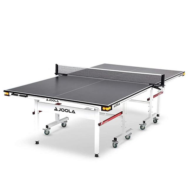 JOOLA Rally TL - Professional MDF Indoor Table Tennis Table w/ Quick Clamp Ping Pong Net & Post Set - 10 Minute Easy Assembly - Corner Ball Holders - Ping Pong Table w/ Playback Mode