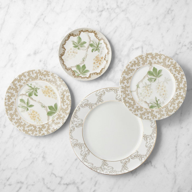 Sanderson x Williams Sonoma Country Woodland 12-Piece Dinnerware Set, Neutral