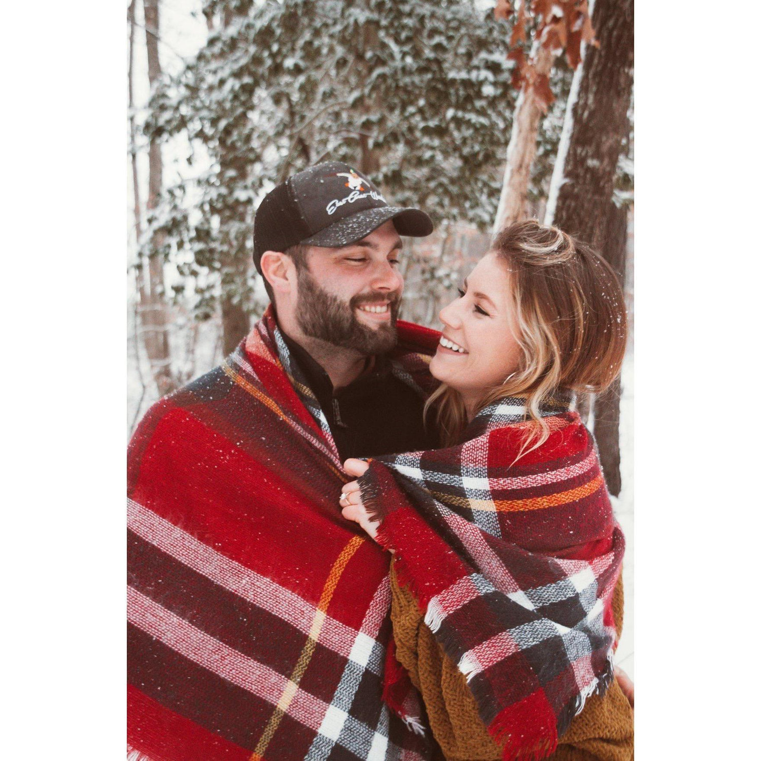 & here he may look happy but he was quite annoyed that I made him drive in the SNOW for a photo shoot. Haha. He sure does love me!