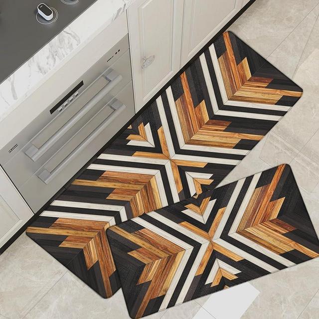 Tyrot Western Aztec Kitchen Rugs Sets of 2 Anti Fatigue Cushioned Boho Kitchen Mats for Floor Rustic Kitchen Rugs Farmhouse Style Non Slip Waterproof Comfort Standing Mat for Sink Laundry
