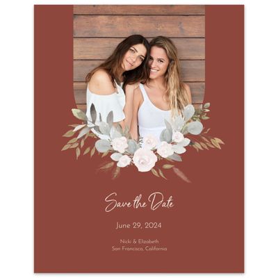 Deep Rust, Orange Wedding Digital Save the Date - Adeleida Photo
