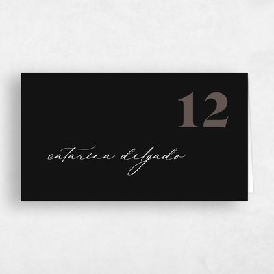 Black Wedding Place Card - Temecula