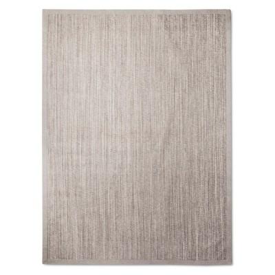 9&#39;X12&#39; Solid Woven Boarder Area Rug Light Gray - Threshold&#8482;