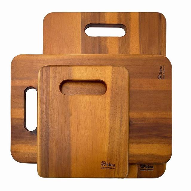 Wood Cutting Board -AIDEA 3-Pieces Set Assorted Sizes Kitchen Acacia Wood Chopping Boards for Meat,Vegetables