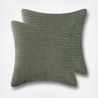 Velvet Stitch Euro Sham, Set of 2