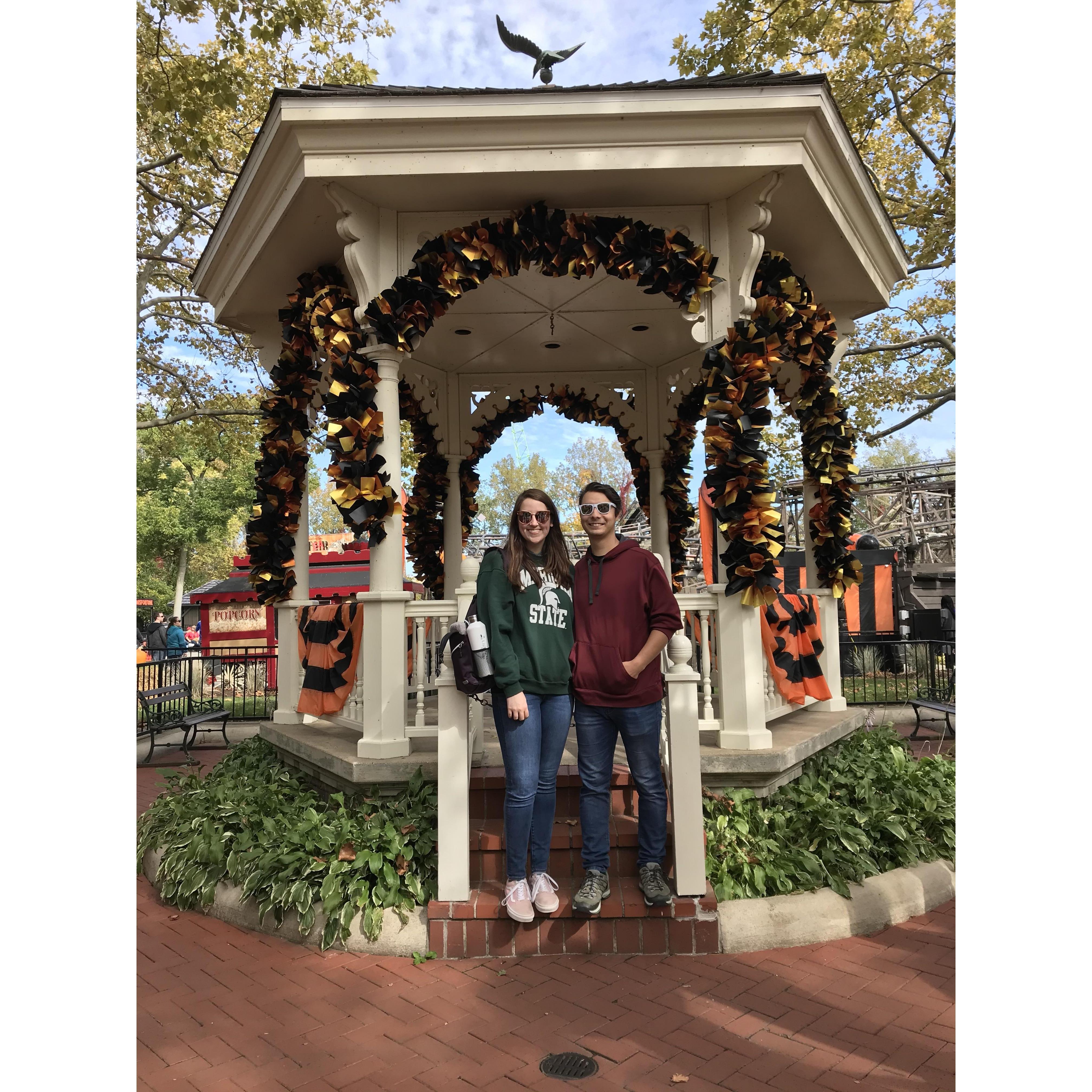 One of our favorite traditions together is going to Halloweekends at Cedar Point