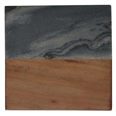 Thirstystone® Marble and Acacia Wood Single Square Coaster