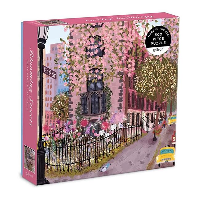 Blooming Streets 500 Piece Puzzle from Galison - Beautifully Illustrated Jigsaw Puzzle of a Local NYC Street, Fun & Challenging, Unique Gift Idea