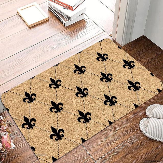 Welcome Mats for Front Door Outdoor Entry Fleur De Lis Doormat Doormat Non Slip Mat for Home Indoor Farmhouse Funny Kitchen Rugs Patio Greeting Front Porch Rugs 15.9x23.7 Inch