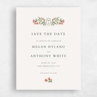 Beige Wedding Save the Date - Blume Portrait