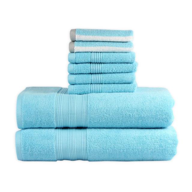 Freshee 8-Piece Assorted Towel Set in Aqua