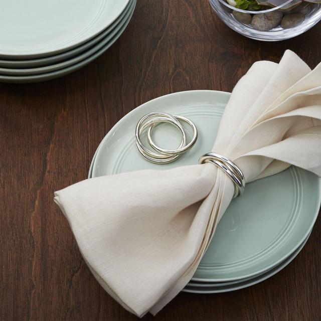 Crate and Barrel, 3-Ring Napkin Ring, Set of 4 | Zola
