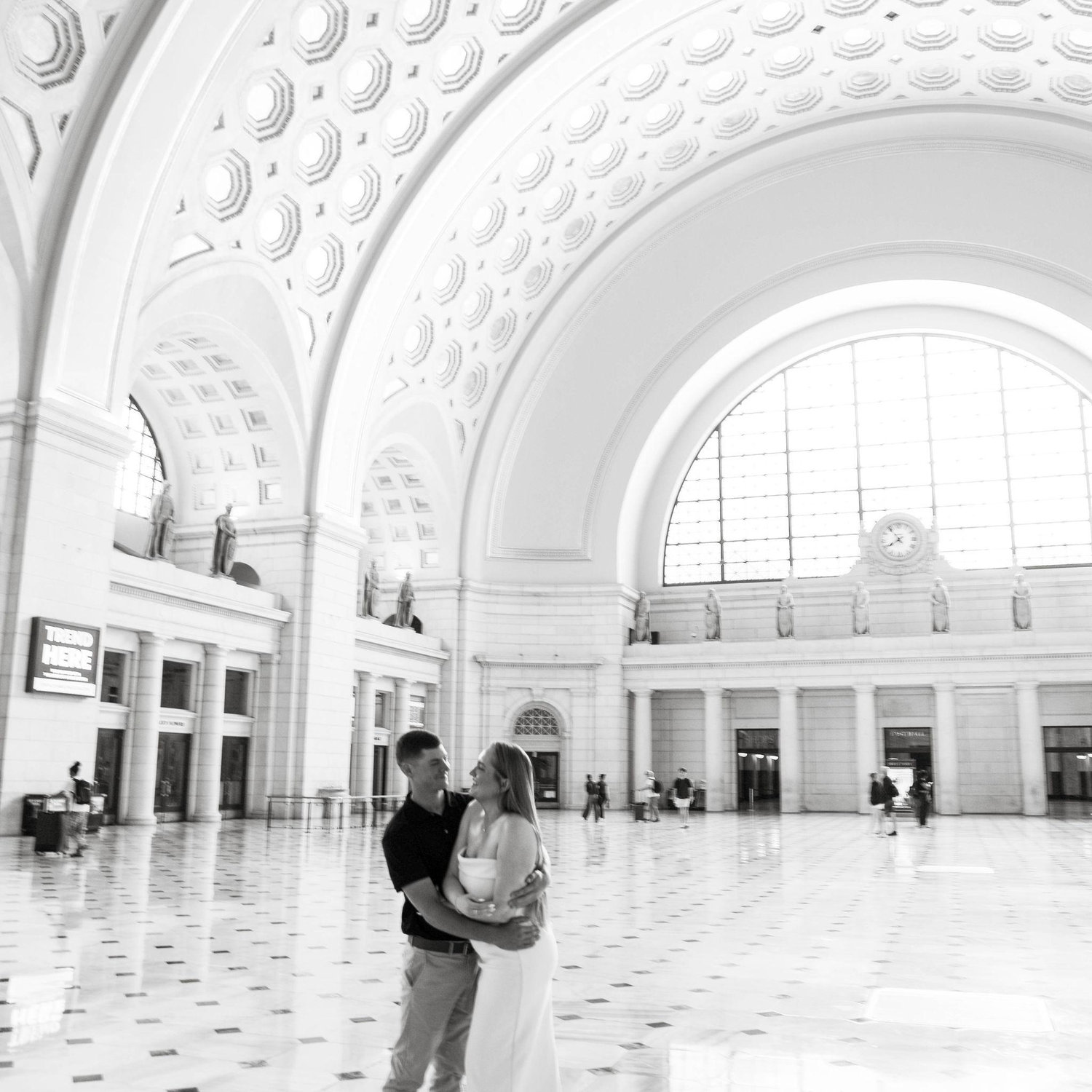 Engagement photos taken at Union Station in DC