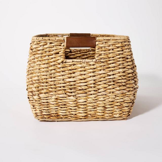 Decorative Rectangle Storage Basket with Cut Off Handles 12" x 17" Brown - Threshold™ designed with Studio McGee