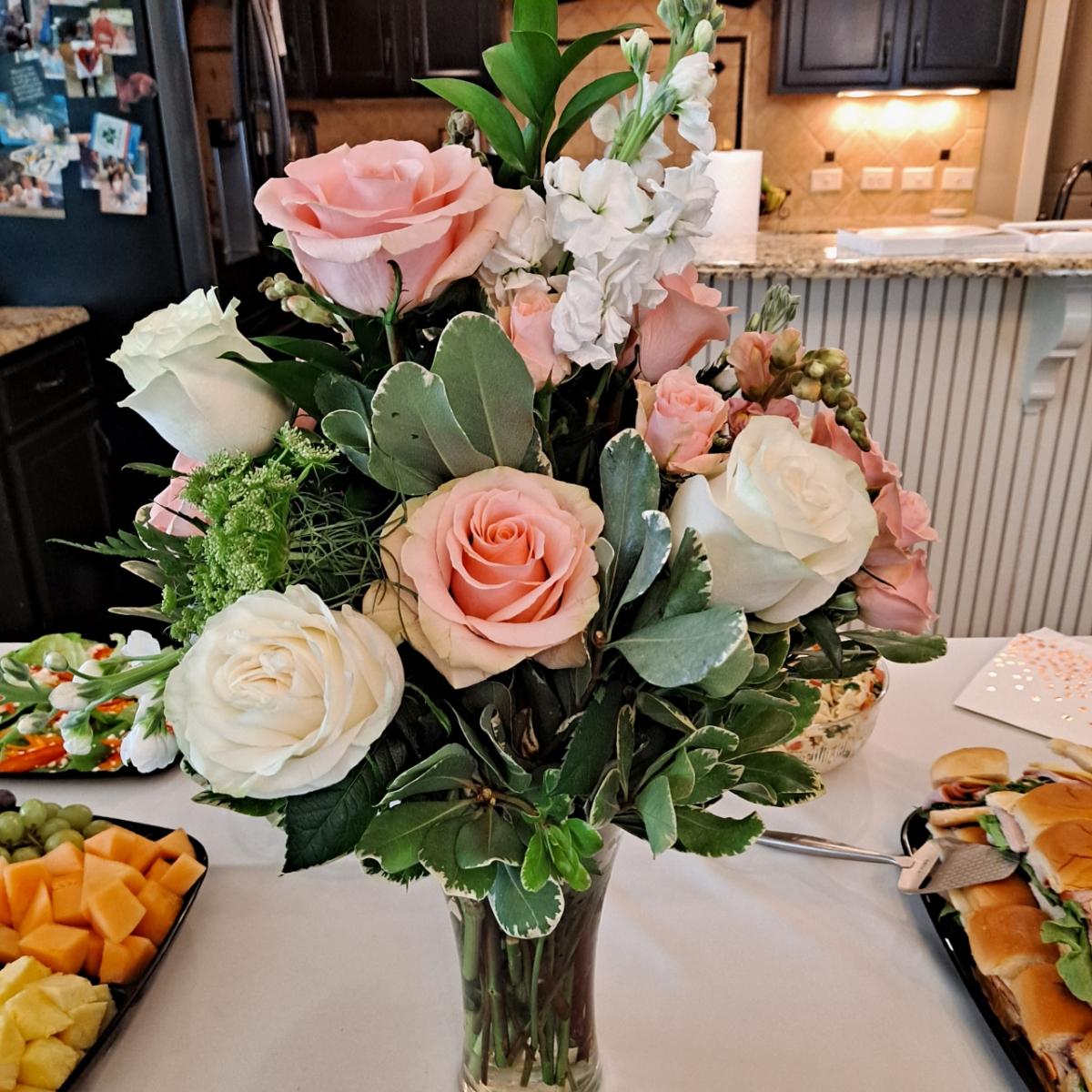 Beautiful flowers Lauren and Debbie chose for my shower!
